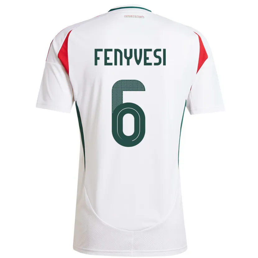 Danxen Hombre Camiseta Hungría Evelin Fenyvesi #6 Blanco 2ª Equipación 24-26 La Camisa México