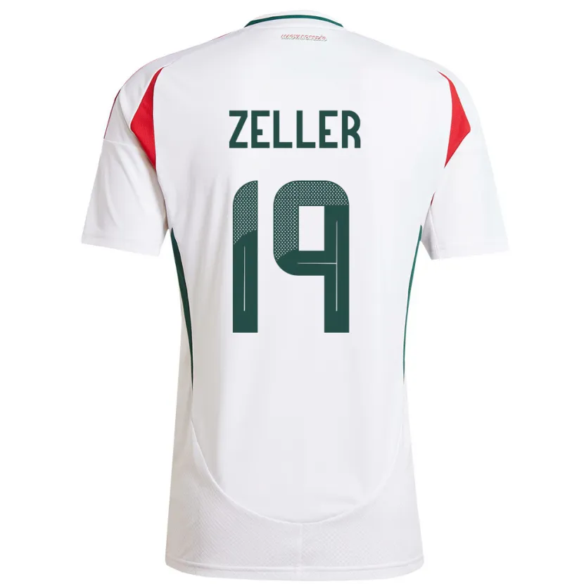 Danxen Hombre Camiseta Hungría Dóra Zeller #19 Blanco 2ª Equipación 24-26 La Camisa México