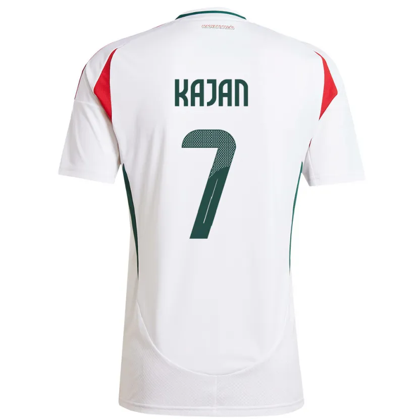 Danxen Hombre Camiseta Hungría Zsanett Kaján #7 Blanco 2ª Equipación 24-26 La Camisa México