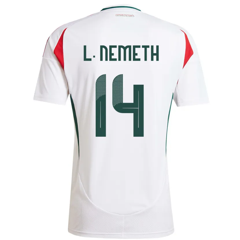 Danxen Hombre Camiseta Hungría Loretta Németh #14 Blanco 2ª Equipación 24-26 La Camisa México