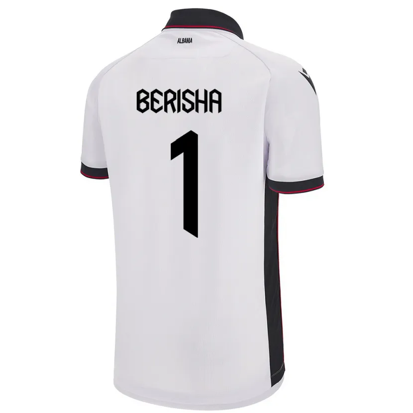 Danxen Hombre Camiseta Albania Etrit Berisha #1 Blanco 2ª Equipación 24-26 La Camisa México