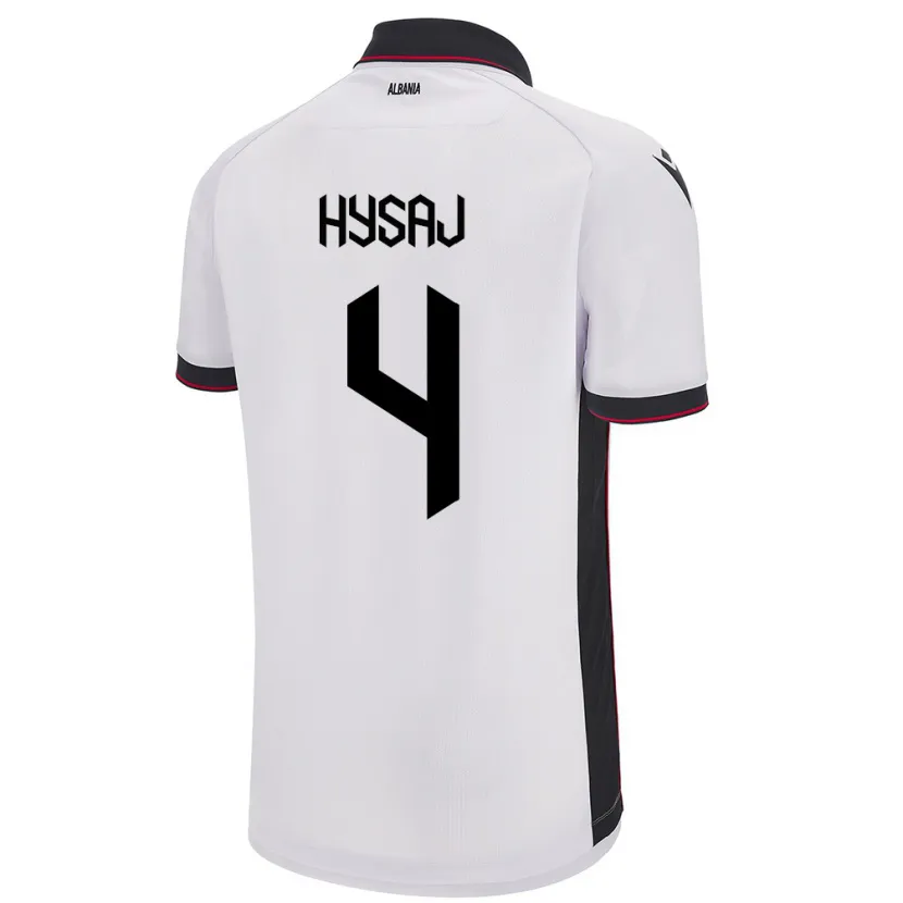 Danxen Hombre Camiseta Albania Elseid Hysaj #4 Blanco 2ª Equipación 24-26 La Camisa México