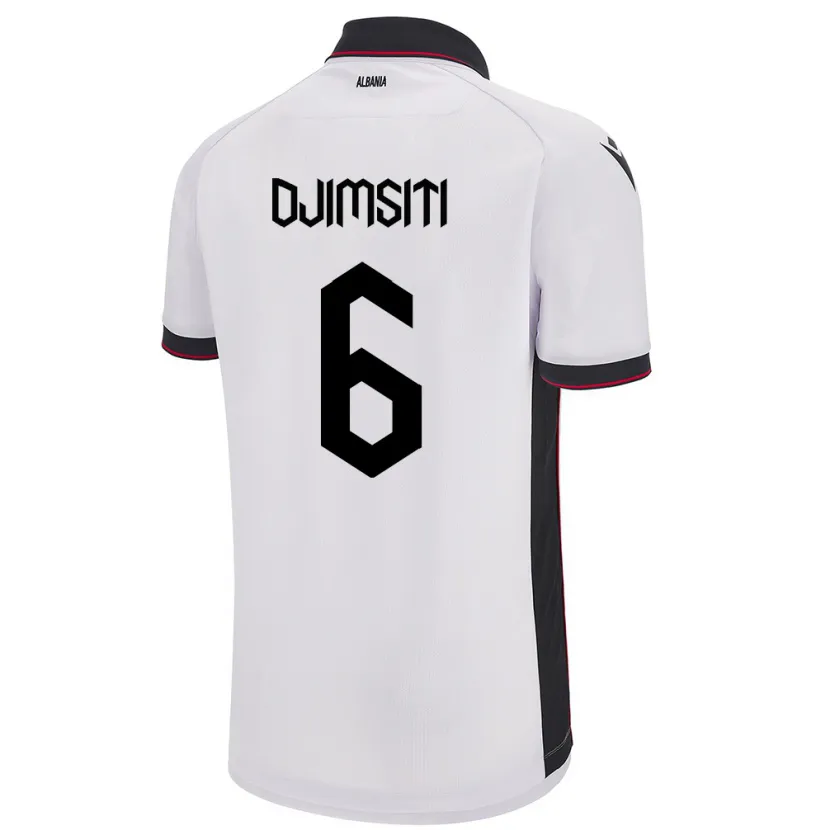 Danxen Hombre Camiseta Albania Berat Djimsiti #6 Blanco 2ª Equipación 24-26 La Camisa México
