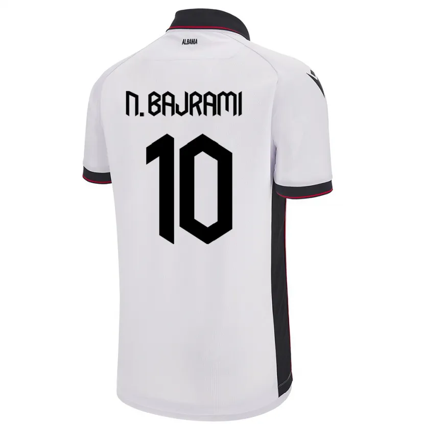 Danxen Hombre Camiseta Albania Nedim Bajrami #10 Blanco 2ª Equipación 24-26 La Camisa México