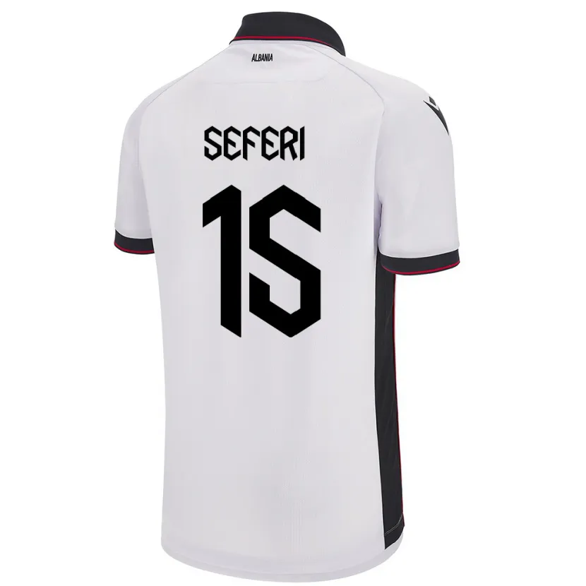 Danxen Hombre Camiseta Albania Taulant Seferi #15 Blanco 2ª Equipación 24-26 La Camisa México