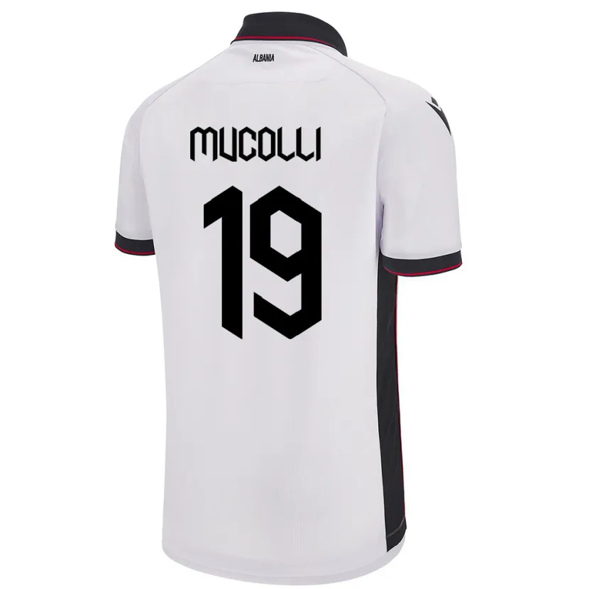 Danxen Hombre Camiseta Albania Arbnor Mucolli #19 Blanco 2ª Equipación 24-26 La Camisa México