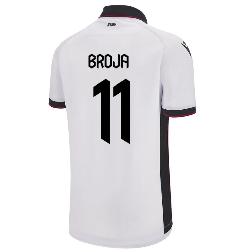 Danxen Hombre Camiseta Albania Armando Broja #11 Blanco 2ª Equipación 24-26 La Camisa México