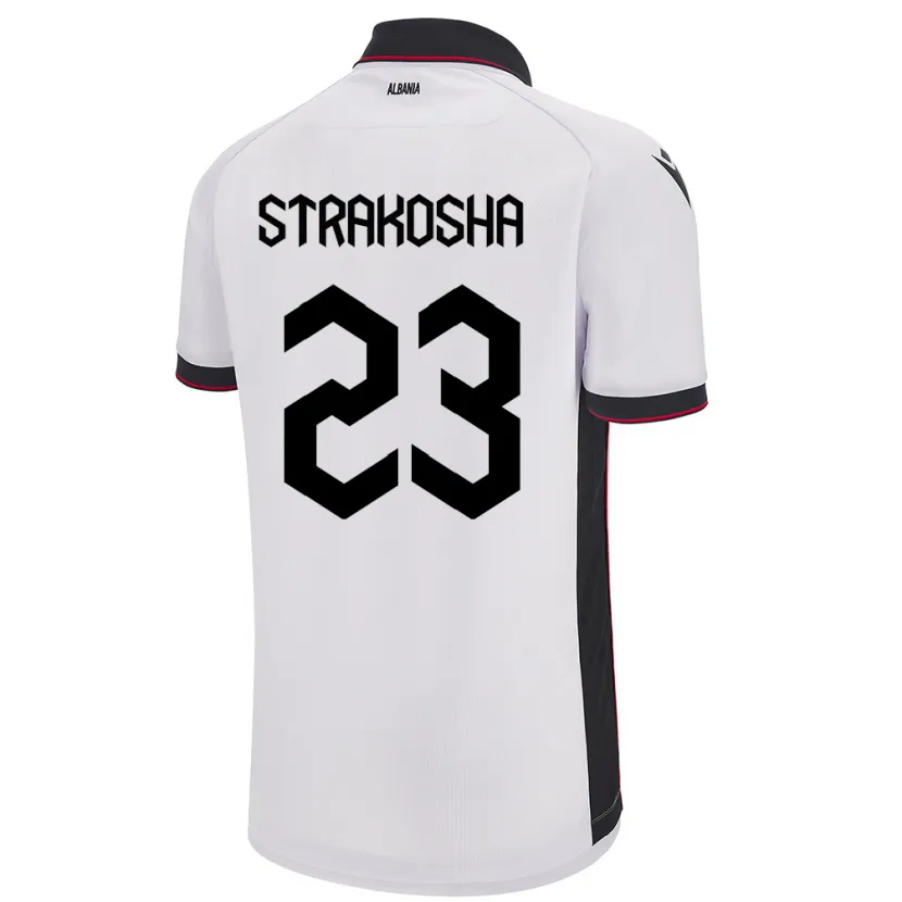 Danxen Hombre Camiseta Albania Thomas Strakosha #23 Blanco 2ª Equipación 24-26 La Camisa México