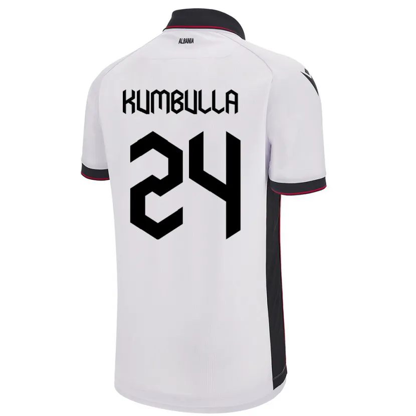 Danxen Hombre Camiseta Albania Marash Kumbulla #24 Blanco 2ª Equipación 24-26 La Camisa México