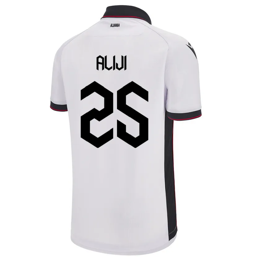 Danxen Hombre Camiseta Albania Naser Aliji #25 Blanco 2ª Equipación 24-26 La Camisa México