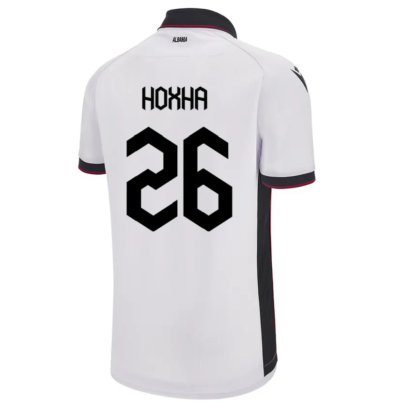 Danxen Hombre Camiseta Albania Arbër Hoxha #26 Blanco 2ª Equipación 24-26 La Camisa México