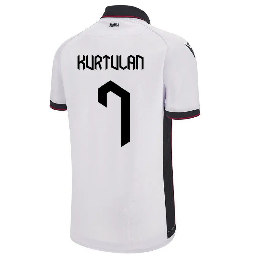 Danxen Hombre Camiseta Albania Arda Kurtulan #7 Blanco 2ª Equipación 24-26 La Camisa México