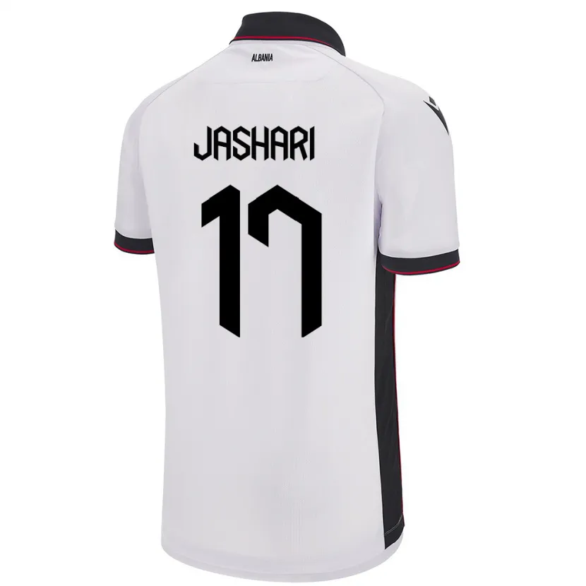 Danxen Hombre Camiseta Albania Elion Jashari #17 Blanco 2ª Equipación 24-26 La Camisa México
