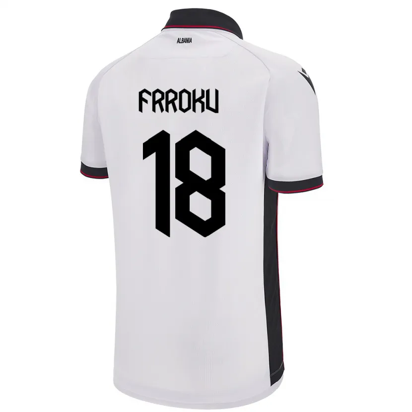Danxen Hombre Camiseta Albania Leandro Frroku #18 Blanco 2ª Equipación 24-26 La Camisa México