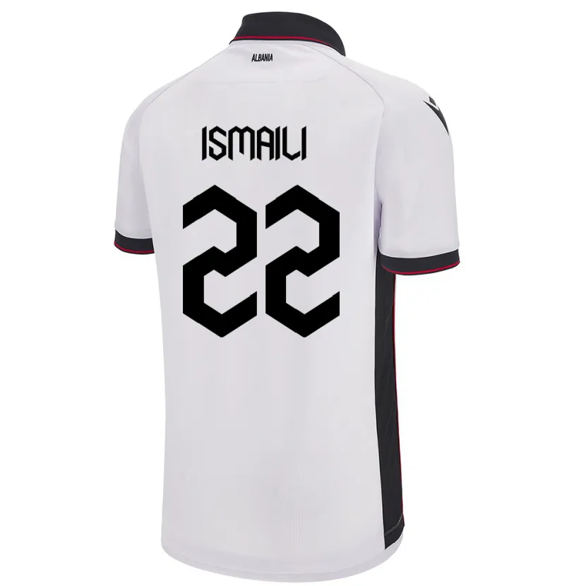Danxen Hombre Camiseta Albania Ysni Ismaili #22 Blanco 2ª Equipación 24-26 La Camisa México