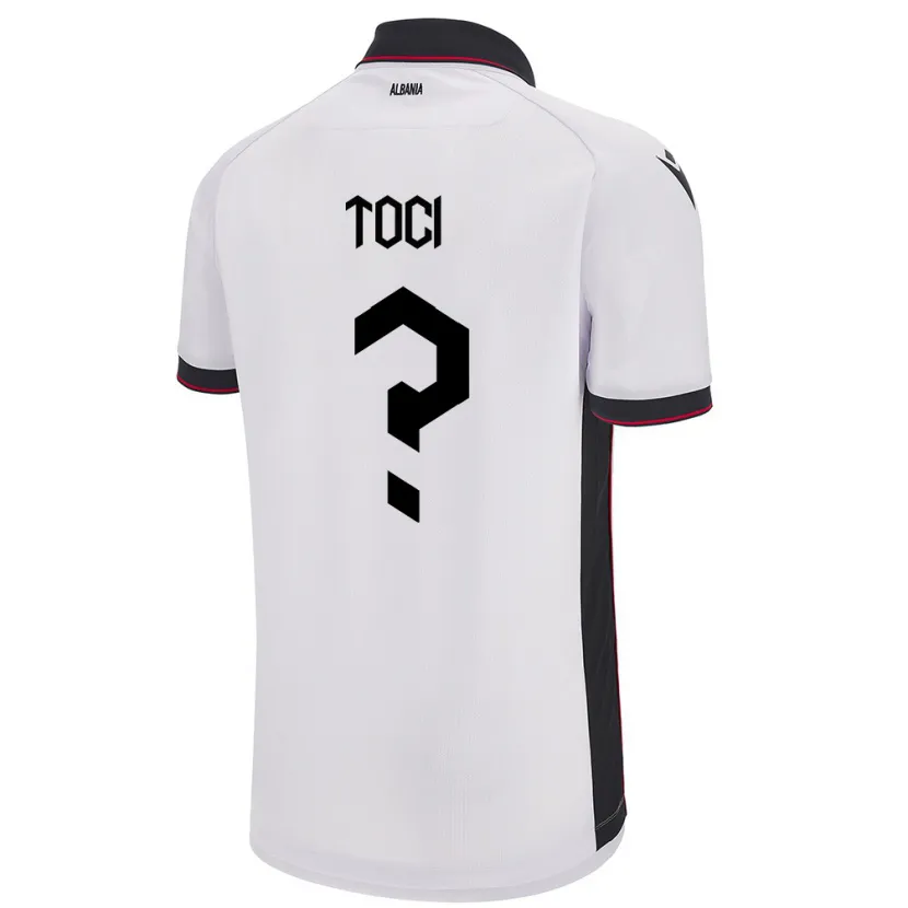 Danxen Hombre Camiseta Albania Eljon Toci #0 Blanco 2ª Equipación 24-26 La Camisa México