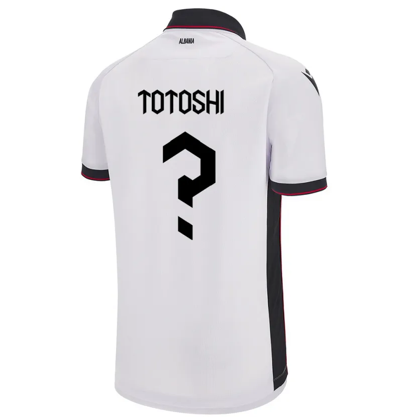 Danxen Hombre Camiseta Albania Klevi Totoshi #0 Blanco 2ª Equipación 24-26 La Camisa México