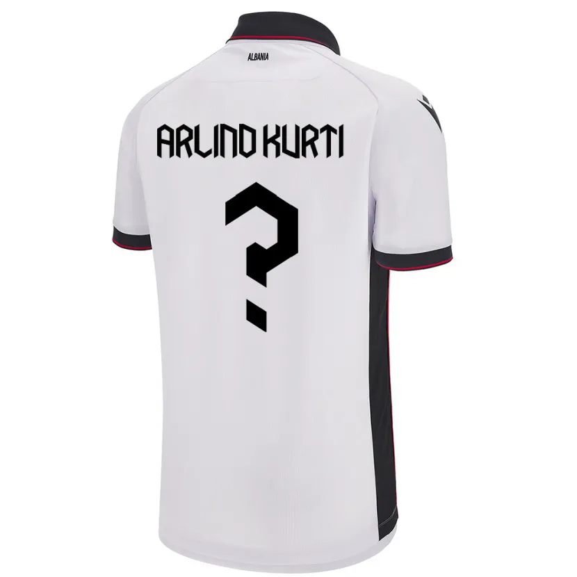 Danxen Hombre Camiseta Albania Arlind Kurti #0 Blanco 2ª Equipación 24-26 La Camisa México