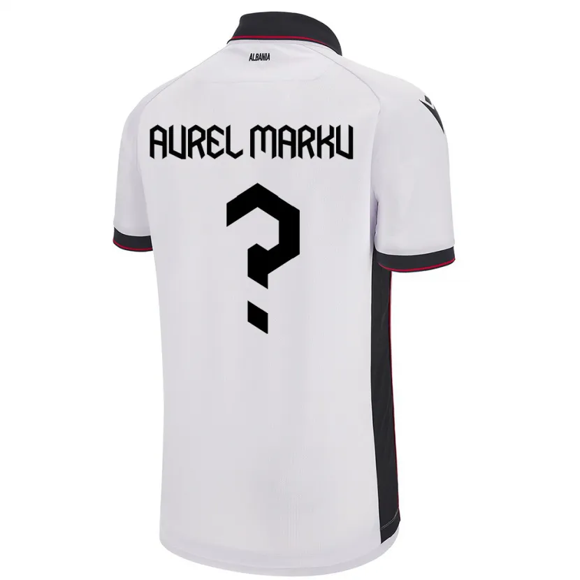 Danxen Hombre Camiseta Albania Aurel Marku #0 Blanco 2ª Equipación 24-26 La Camisa México