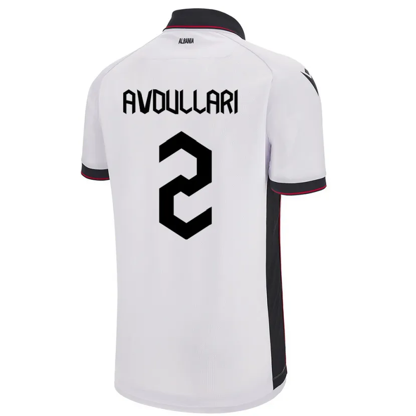 Danxen Hombre Camiseta Albania Davide Avdullari #2 Blanco 2ª Equipación 24-26 La Camisa México