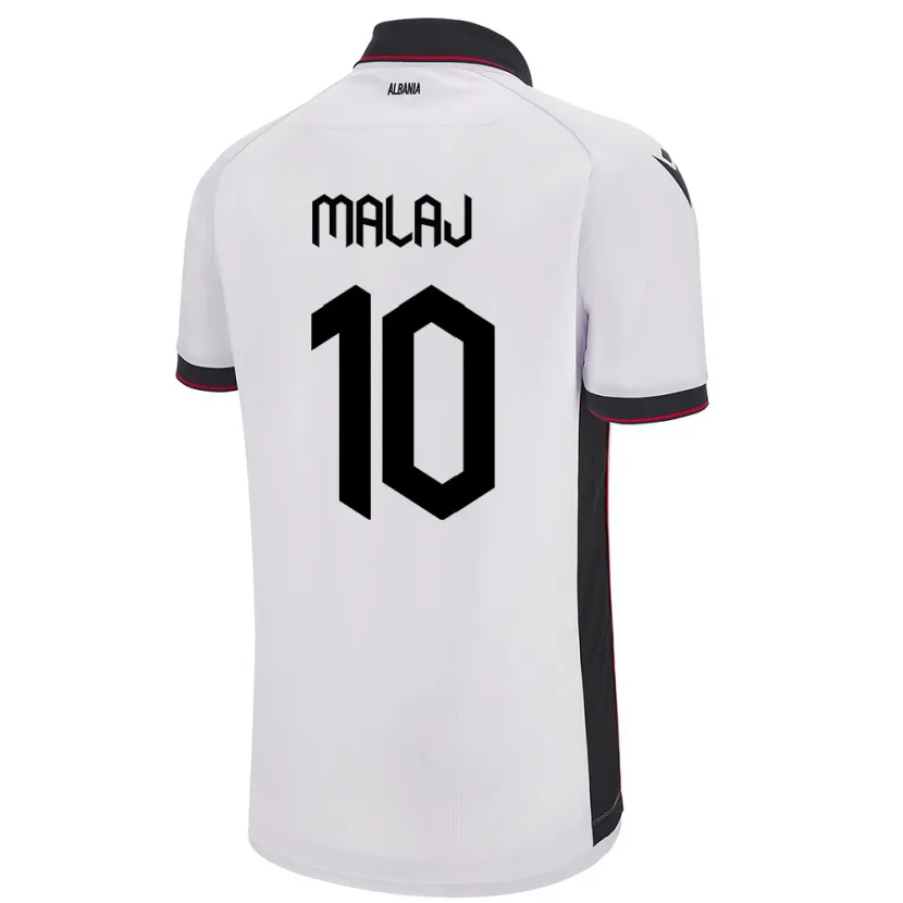 Danxen Hombre Camiseta Albania Tedi Malaj #10 Blanco 2ª Equipación 24-26 La Camisa México