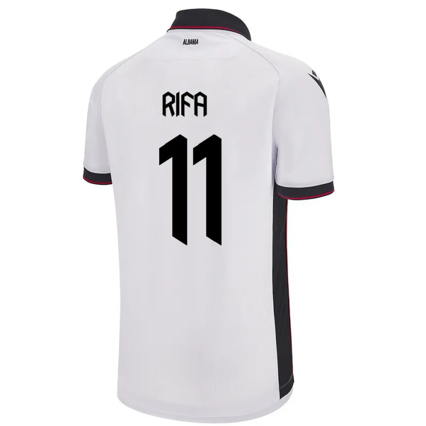 Danxen Hombre Camiseta Albania Oresti Rifa #11 Blanco 2ª Equipación 24-26 La Camisa México