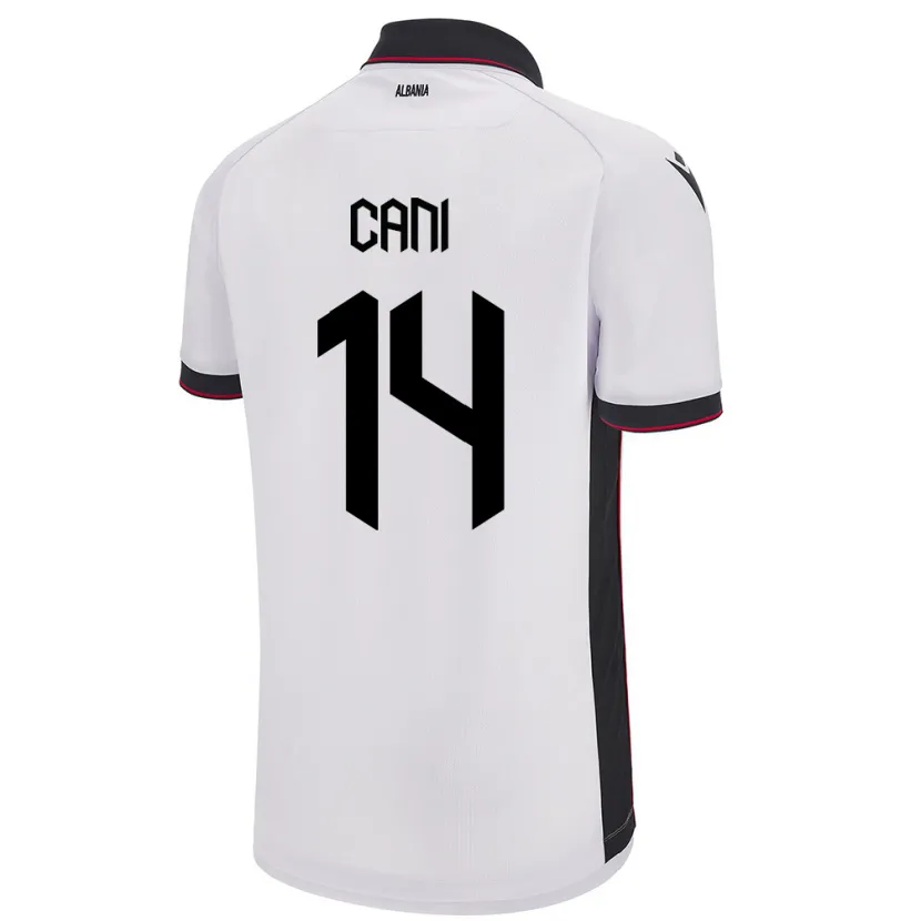 Danxen Hombre Camiseta Albania Gabrian Cani #14 Blanco 2ª Equipación 24-26 La Camisa México