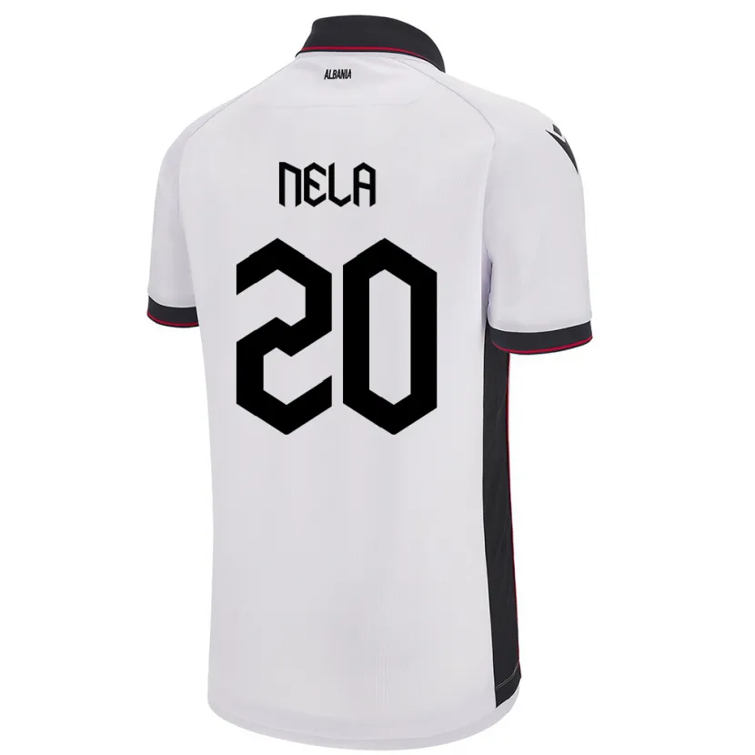 Danxen Hombre Camiseta Albania Rinaldo Nela #20 Blanco 2ª Equipación 24-26 La Camisa México