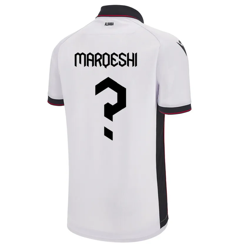 Danxen Hombre Camiseta Albania Ernesto Marqeshi #0 Blanco 2ª Equipación 24-26 La Camisa México