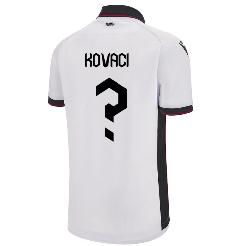 Danxen Hombre Camiseta Albania Milan Kovaci #0 Blanco 2ª Equipación 24-26 La Camisa México