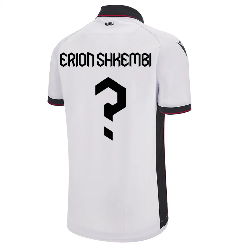 Danxen Hombre Camiseta Albania Erion Shkembi #0 Blanco 2ª Equipación 24-26 La Camisa México