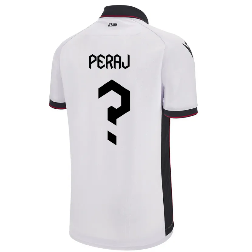 Danxen Hombre Camiseta Albania Dionis Peraj #0 Blanco 2ª Equipación 24-26 La Camisa México
