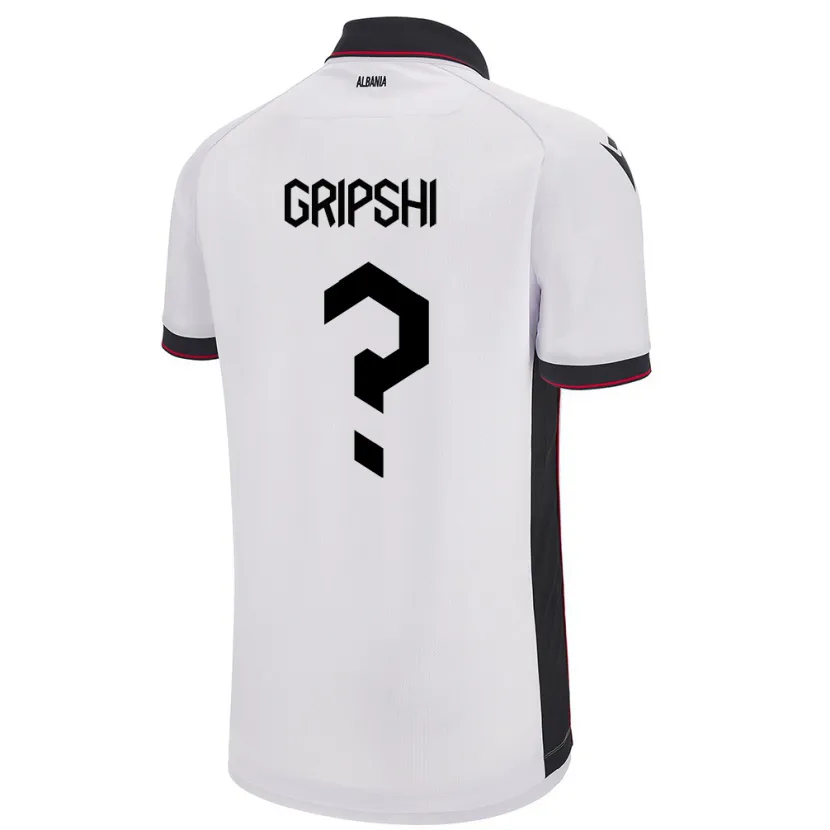 Danxen Hombre Camiseta Albania Naim Gripshi #0 Blanco 2ª Equipación 24-26 La Camisa México