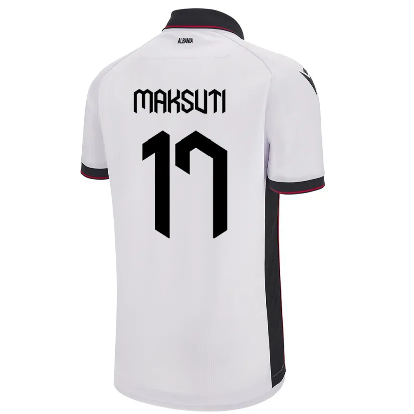 Danxen Hombre Camiseta Albania Kristina Maksuti #17 Blanco 2ª Equipación 24-26 La Camisa México