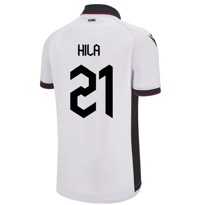 Danxen Hombre Camiseta Albania Alma Hila #21 Blanco 2ª Equipación 24-26 La Camisa México