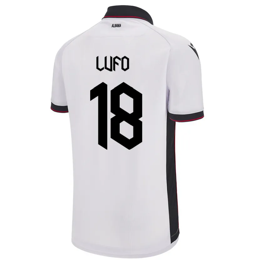 Danxen Hombre Camiseta Albania Esi Lufo #18 Blanco 2ª Equipación 24-26 La Camisa México