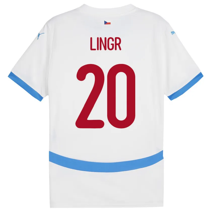 Danxen Hombre Camiseta Chequia Ondrej Lingr #20 Blanco 2ª Equipación 24-26 La Camisa México