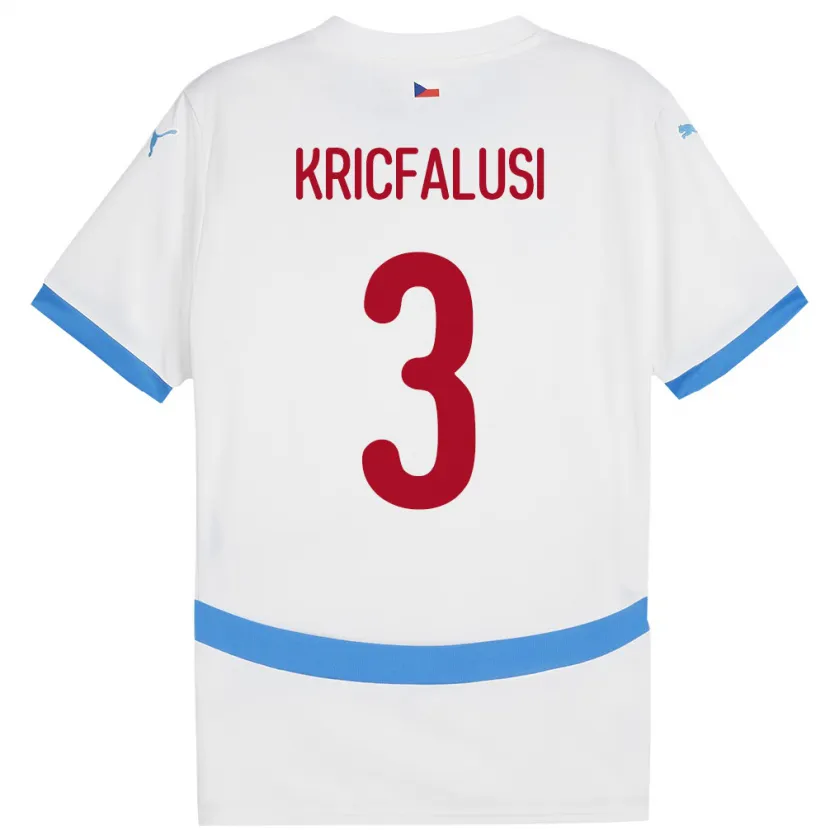 Danxen Hombre Camiseta Chequia Ondrej Kricfalusi #3 Blanco 2ª Equipación 24-26 La Camisa México