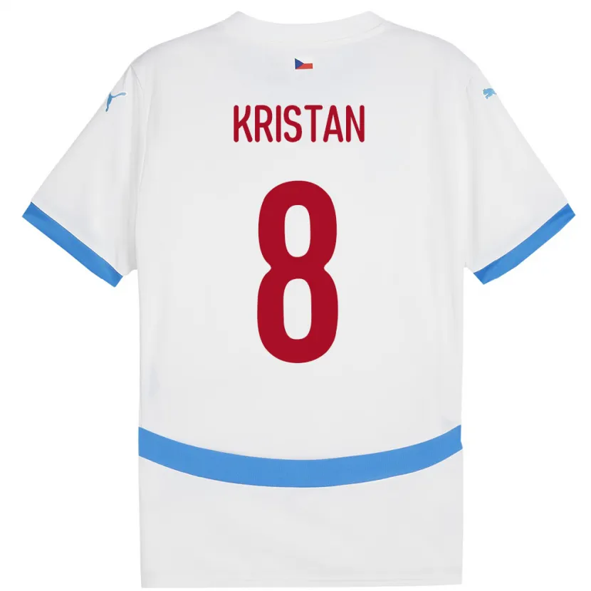 Danxen Hombre Camiseta Chequia Jakub Kristan #8 Blanco 2ª Equipación 24-26 La Camisa México