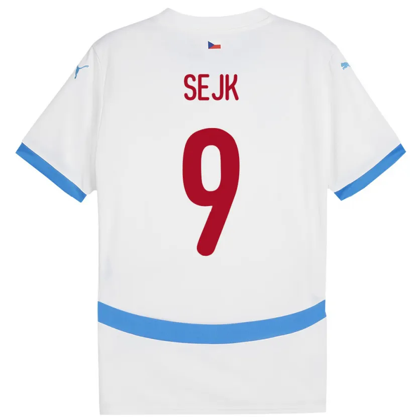 Danxen Hombre Camiseta Chequia Vaclav Sejk #9 Blanco 2ª Equipación 24-26 La Camisa México