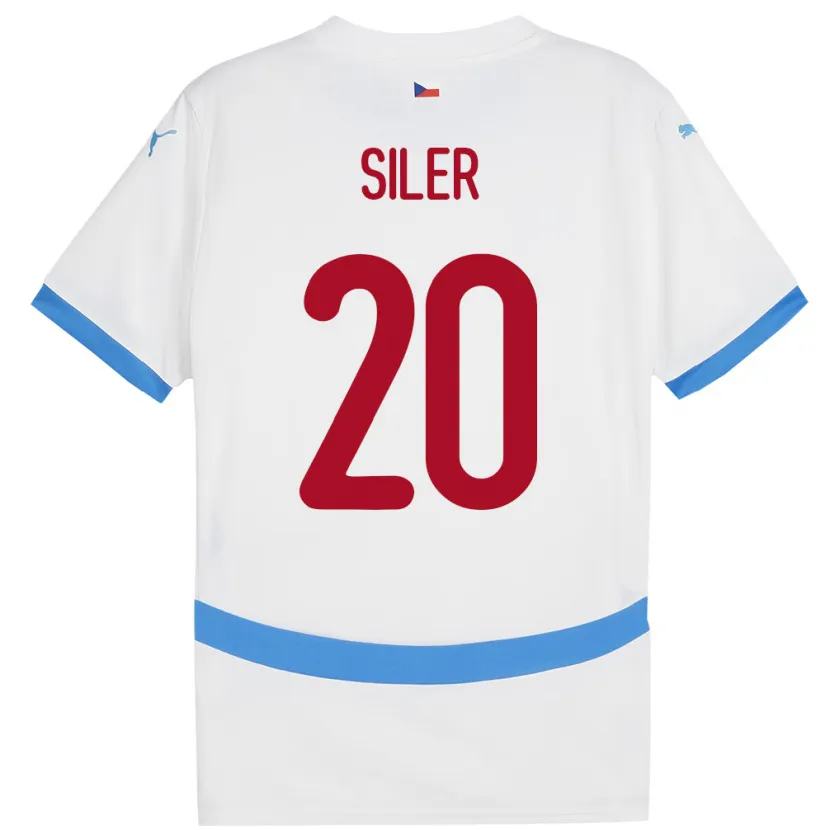 Danxen Hombre Camiseta Chequia Radek Siler #20 Blanco 2ª Equipación 24-26 La Camisa México