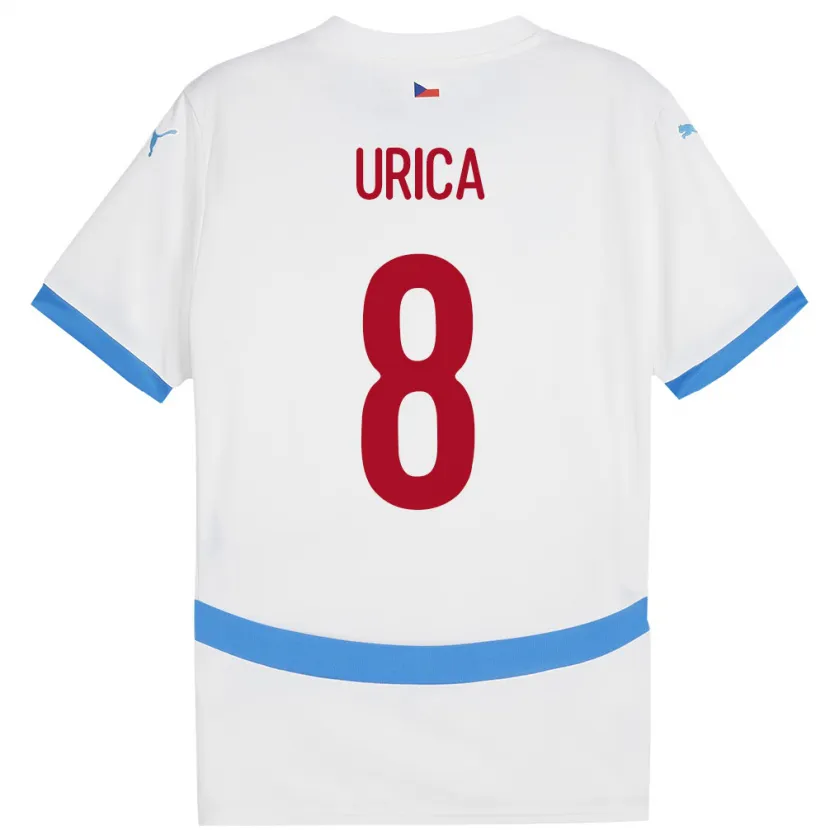 Danxen Hombre Camiseta Chequia Adam Urica #8 Blanco 2ª Equipación 24-26 La Camisa México