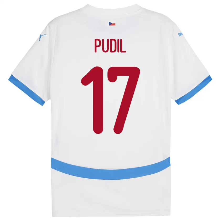 Danxen Hombre Camiseta Chequia Milos Pudil #17 Blanco 2ª Equipación 24-26 La Camisa México