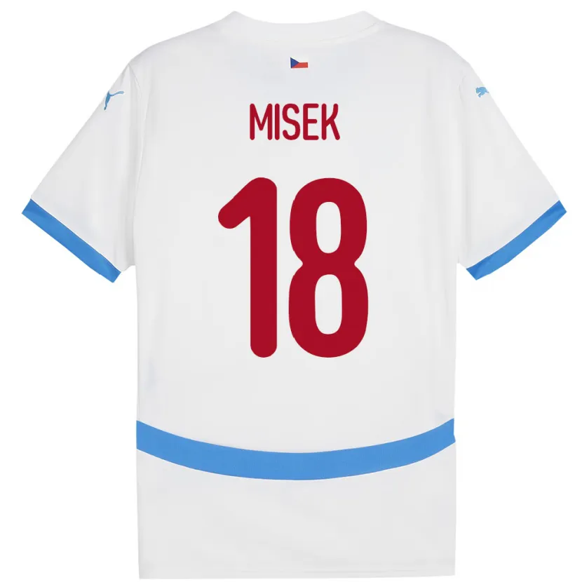 Danxen Hombre Camiseta Chequia Stepan Misek #18 Blanco 2ª Equipación 24-26 La Camisa México