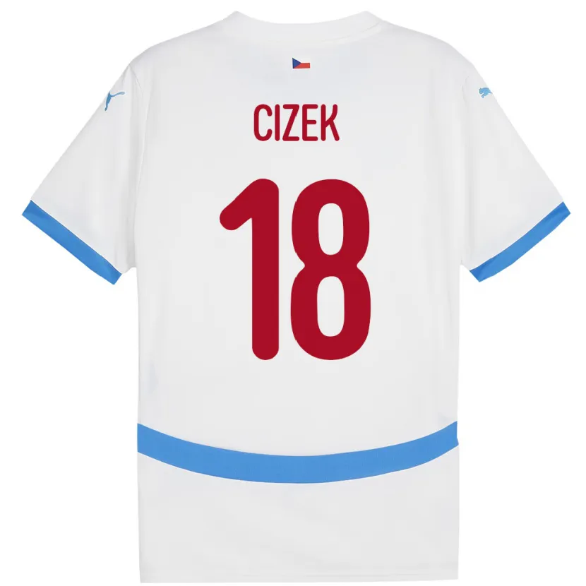 Danxen Hombre Camiseta Chequia Krystof Cizek #18 Blanco 2ª Equipación 24-26 La Camisa México