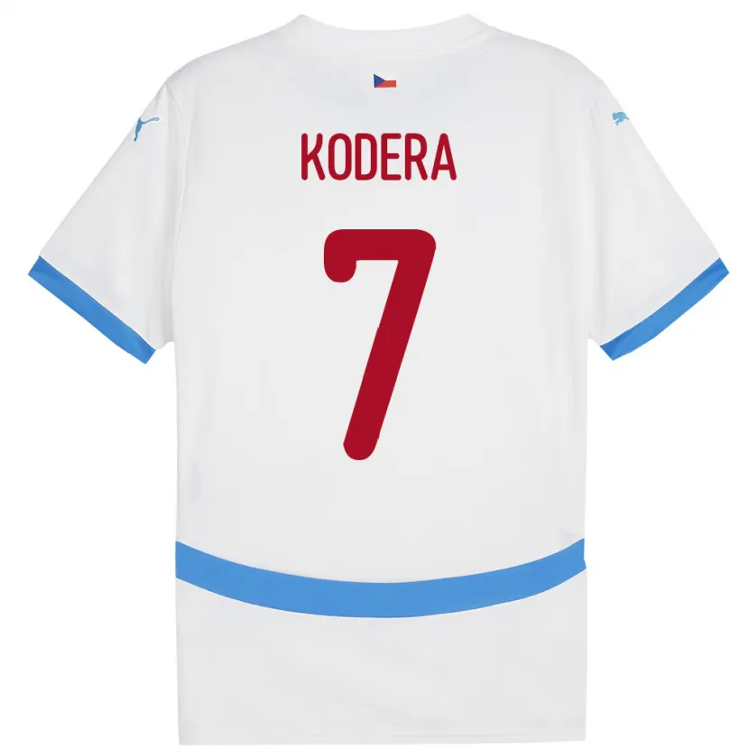 Danxen Hombre Camiseta Chequia Matyas Kodera #7 Blanco 2ª Equipación 24-26 La Camisa México
