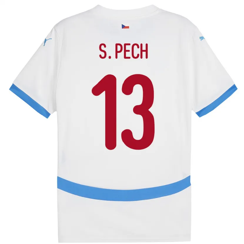 Danxen Hombre Camiseta Chequia Sebastian Pech #13 Blanco 2ª Equipación 24-26 La Camisa México