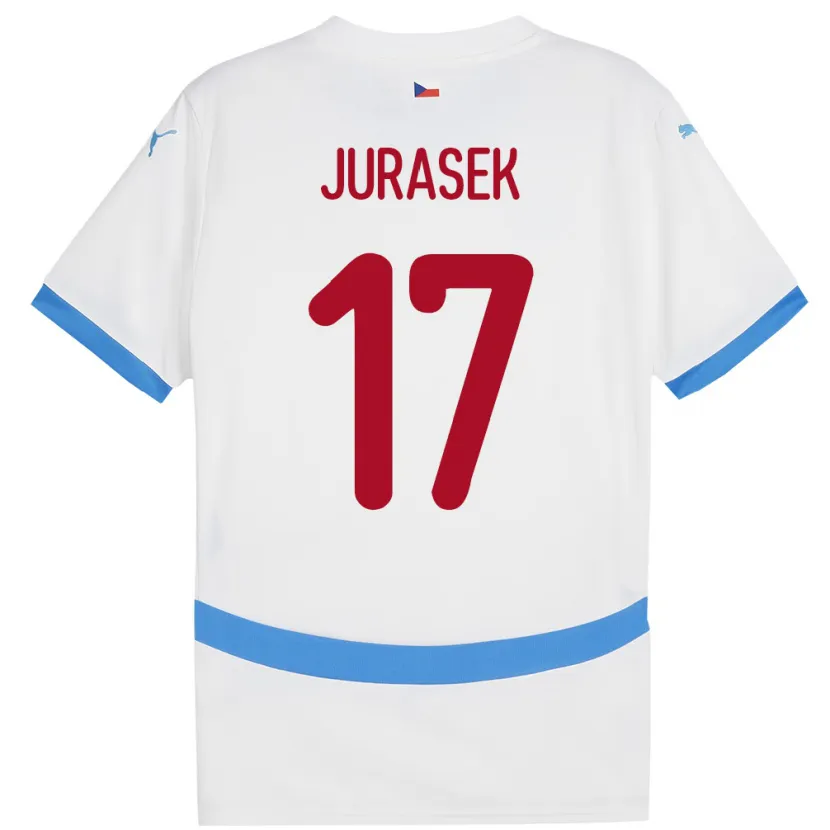 Danxen Hombre Camiseta Chequia Patrik Jurasek #17 Blanco 2ª Equipación 24-26 La Camisa México