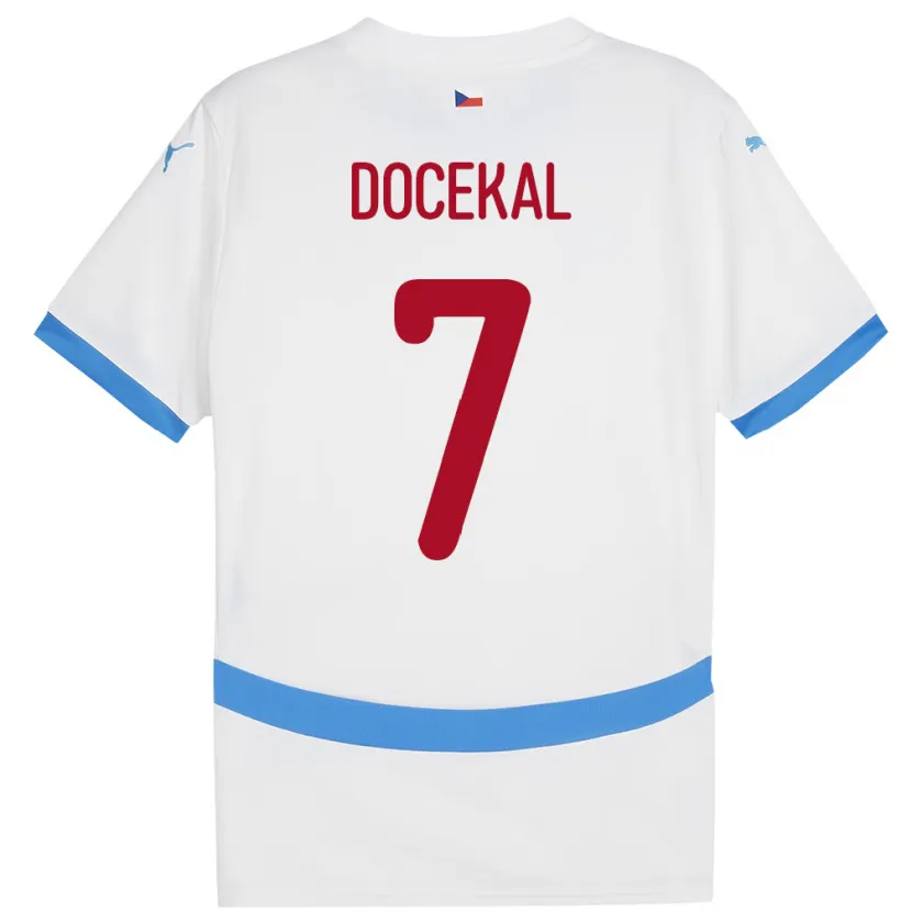 Danxen Hombre Camiseta Chequia Tomas Docekal #7 Blanco 2ª Equipación 24-26 La Camisa México