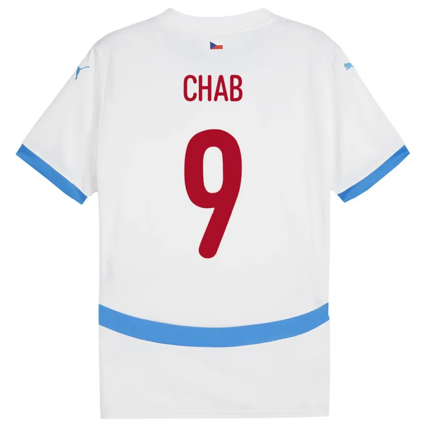 Danxen Hombre Camiseta Chequia Adam Chab #9 Blanco 2ª Equipación 24-26 La Camisa México